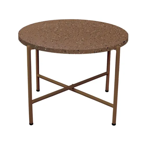 Mesa de Apoio Terrazzo Castanho 60 x 60 x 45 cm