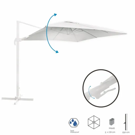 Parasol Tiber Branco Alumínio 300 x 300 x 250 cm