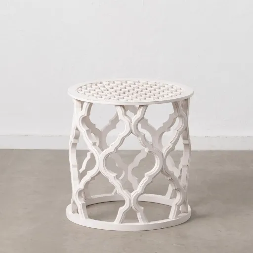 Mesa de Apoio Branco Madeira MDF 50 x 50 x 52 cm DMF