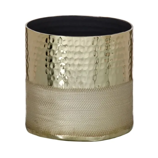 Vaso Dourado 13 x 13 x 13 cm Alumínio