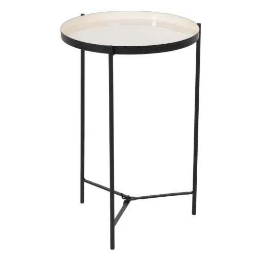 Mesa de Apoio 40,5 x 40,5 x 60,5 cm Preto Creme Ferro