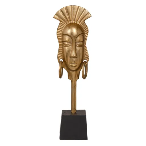 Figura Decorativa 14,5 x 10,5 x 50 cm Preto Dourado Africana