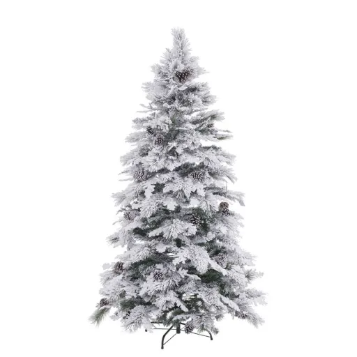 Árvore de Natal Branco Verde PVC Metal Polietileno 180 cm