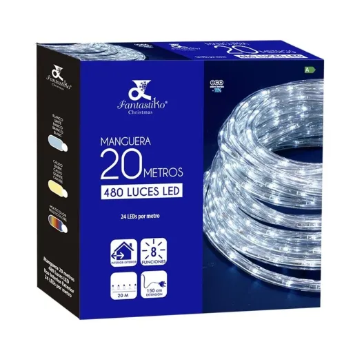 Faixa de Luzes LED Branco Natal 1,5 m