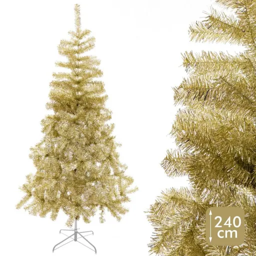 Árvore de Natal Dourado Metal Plástico 240 cm