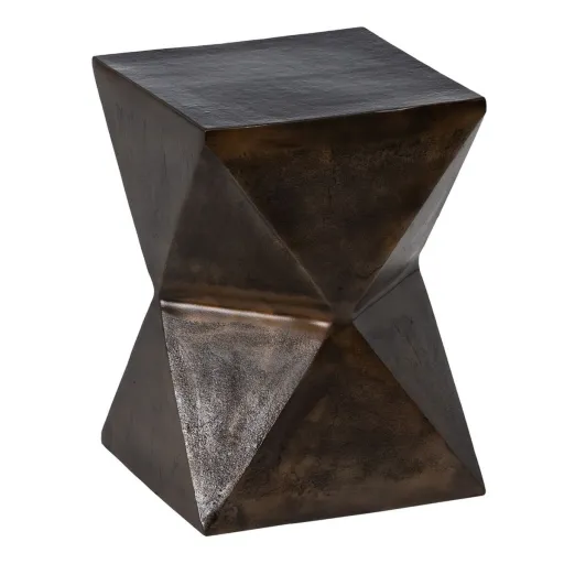 Mesa de Apoio Pequena Bronze Alumínio 30 x 30 x 41 cm