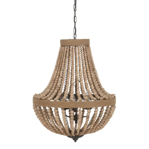 Candeeiro de Teto Natural Metal Eikenhout 220-240 V 60 x 60 x 80 cm