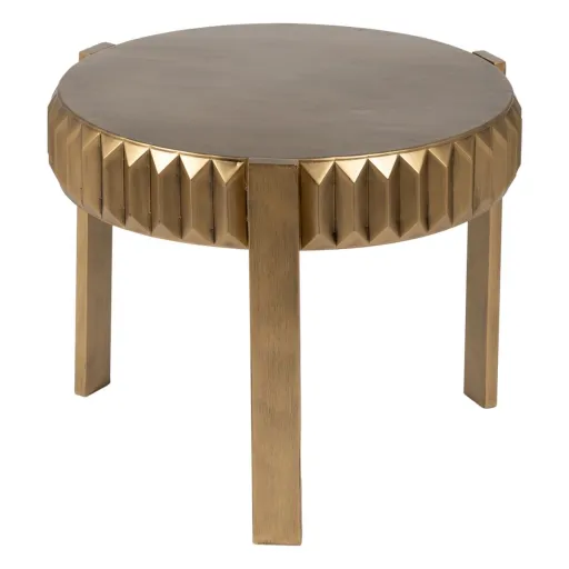 Mesa de Apoio Pequena Dourado Ferro 64 x 64 x 50 cm