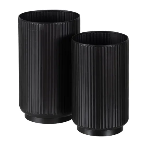 Conjunto de Vasos Preto Ferro 16,5 x 16,5 x 28 cm (2 Unidades)