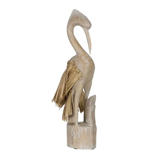 Figura Decorativa Branco Natural Garça 20 x 10 x 62 cm