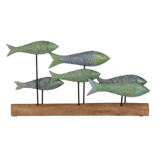 Figura Decorativa Verde Natural Peixes 56 x 7 x 31 cm