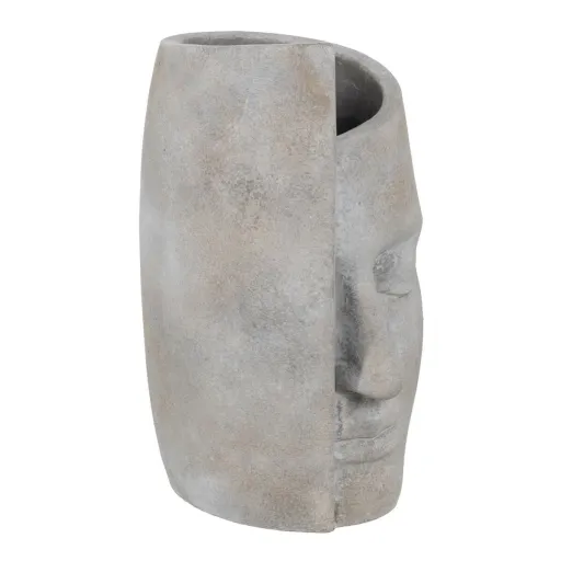 Vaso Cinzento Cimento Face 18,5 x 16 x 27,5 cm