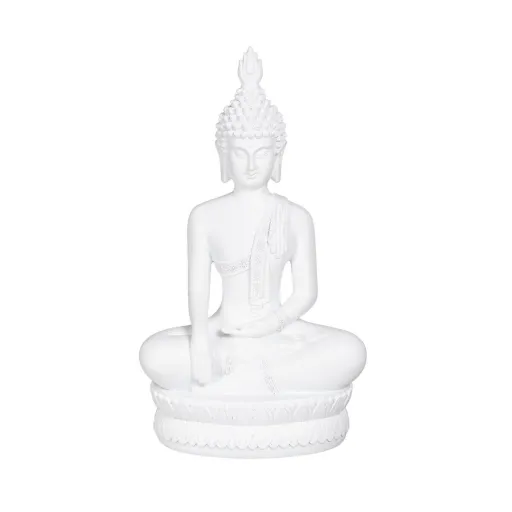 Figura Decorativa Branco Buda 19,2 x 12 x 32,5 cm