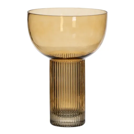 Vaso Castanho Cristal 18 x 18 x 25,5 cm