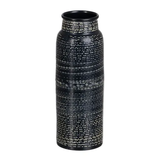 Vaso Preto Alumínio 9 x 9 x 25,5 cm