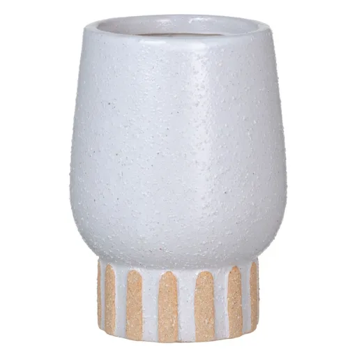 Vaso Branco Cerâmica 12,5 x 12,5 x 18 cm