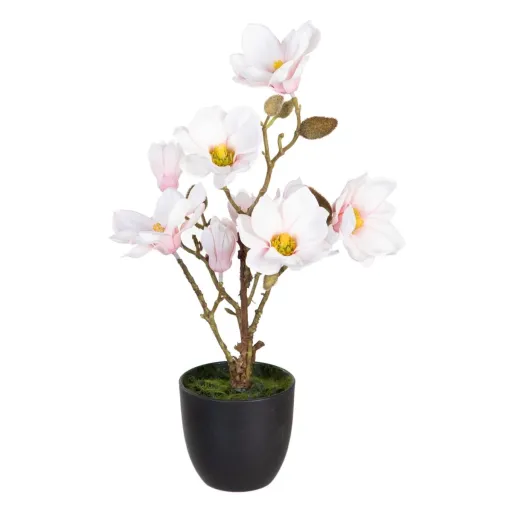 Planta Decorativa Poliéster Polietileno Ferro 25 x 25 x 49 cm Magnolia