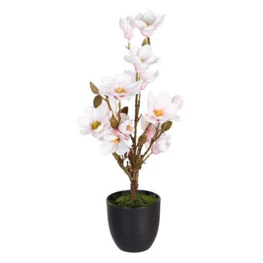 Planta Decorativa Poliéster Polietileno Ferro 30 x 30 x 60 cm Magnolia