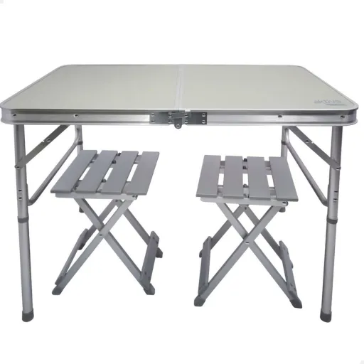 Conjunto de Mesa com 2 Cadeiras Aktive Dobrável Para Campismo