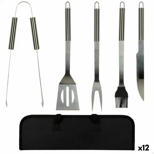 Utensílios para Churrasco Aktive Silicone Aço Inoxidável 12 Unidades 7,5 x 35 x 1,9 cm (5 Peças)