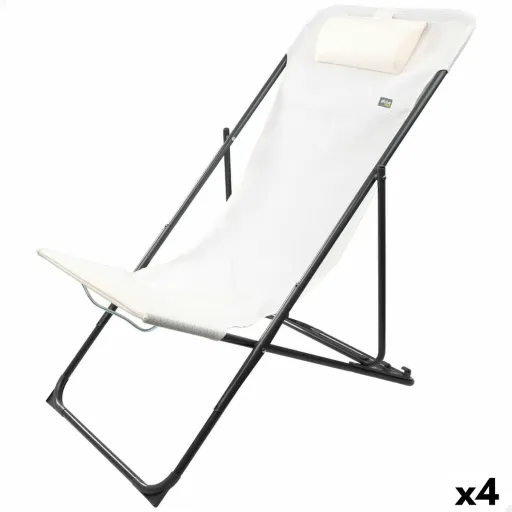 Espreguiçadeira Reclinável Aktive Branco 53 x 87 x 78 cm (4 Unidades)