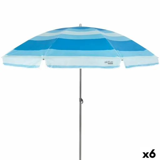 Parasol Aktive Azul Poliéster 200 x 194,5 x 200 cm (6 Unidades)