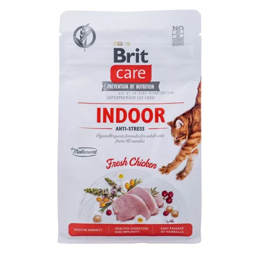 Comida para Gato Brit Care Grain-Free Adult Indoor Anti-Stress Adulto Frango 400 g