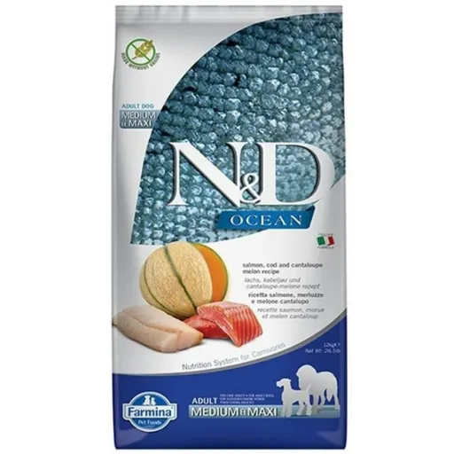 Penso Farmina N&D Adulto Melão Salmão Peixe Bacalhau 12 kg