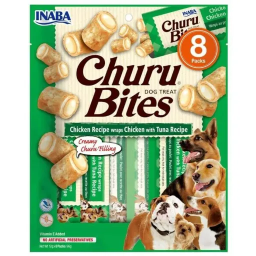 Snack para Cães Inaba Churu Bites Frango Atum 8 x 12 g