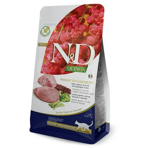 Comida para Gato Farmina N&D CAT QUINOA WEIGHT MANAGEMENT Adulto Borrego Brócolos 5 kg