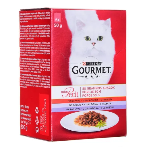 Comida para Gato Purina Gourmet Vitela Borrego 6 x 50 g