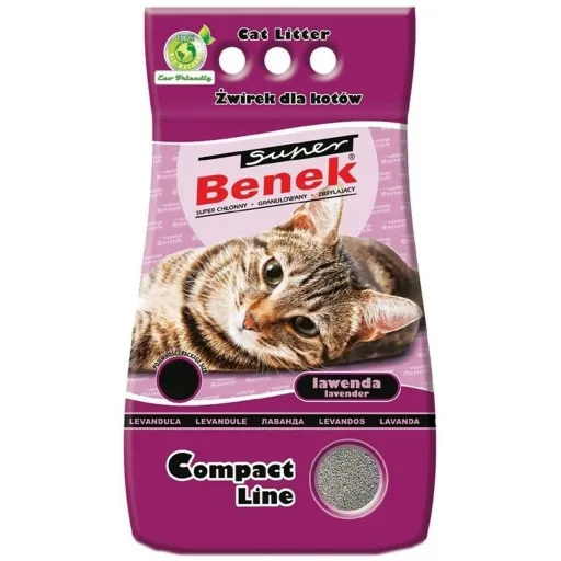 Areia para Gatos Super Benek Compact Lawenda Cinzento 25 L