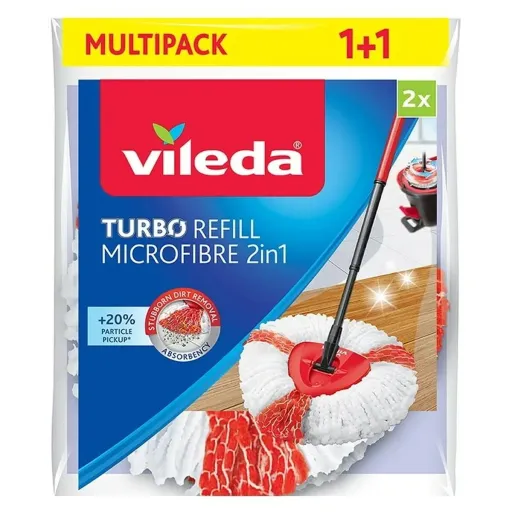 Peça Sobresselente de Esfregona Vileda Turbo 2in1 Microfibra Poliamida Poliéster (2 Unidades)