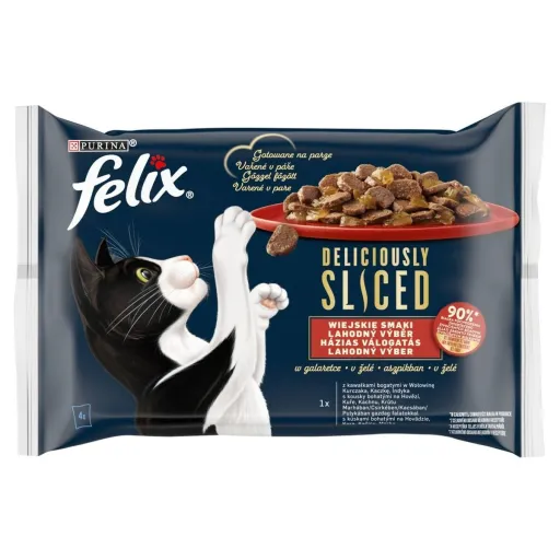 Comida para Gato Purina Deliciously Frango Peru Vitela Pato 4 x 80 g