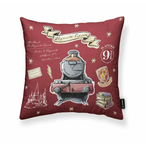 Capa de Travesseiro Harry Potter Hogwarts Express Castanho-Avermelhado 50 x 50 cm