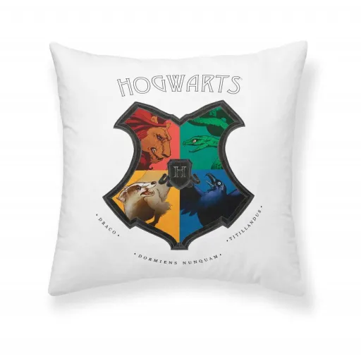 Capa de Travesseiro Harry Potter Shields Branco Multicolor 45 x 45 cm