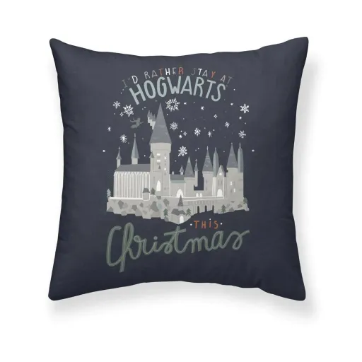 Capa de Travesseiro Harry Potter Magical Christmas Multicolor Azul Escuro 50 x 50 cm