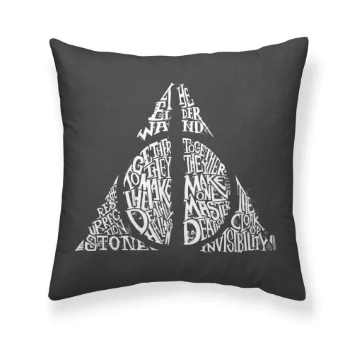 Capa de Travesseiro Harry Potter Dealthy Hallows Preto Multicolor 50 x 50 cm