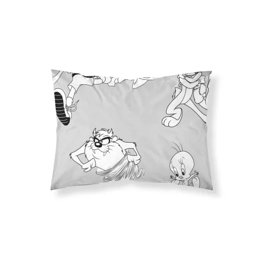 Capa de Almofada Looney Tunes Branco Preto Multicolor 175 Fios 50x80cm 50 x 80 cm 100 % Algodão