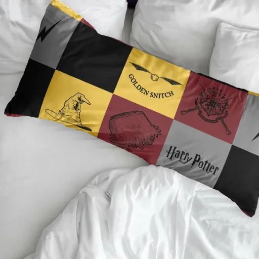 Capa de Almofada Harry Potter Hogwarts Multicolor 175 Fios 45 x 110 cm 100 % Algodão