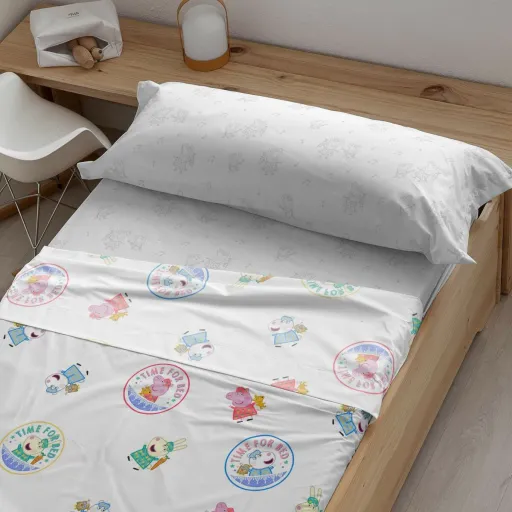 Conjunto de Lençóis Peppa Pig Time Bed Multicolor