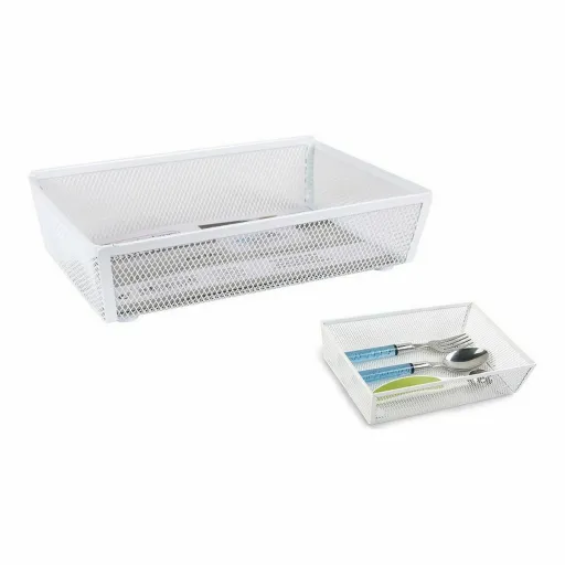 Organizador de Talheres Confortime Metal Branco (21,8 x 15,24 x 5,2 cm)