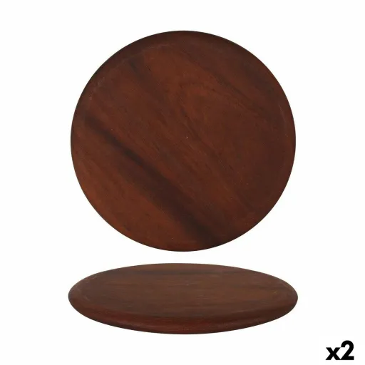 Tábua de Servir Viejo Valle Iroko Redondo ø 32 x 1,8 cm (2 Unidades)