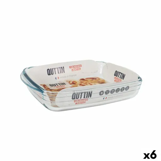 Travessa para o Forno Quttin   Vidro Retangular 1,9 L 28 x 19,9 x 5 cm (6 Unidades)