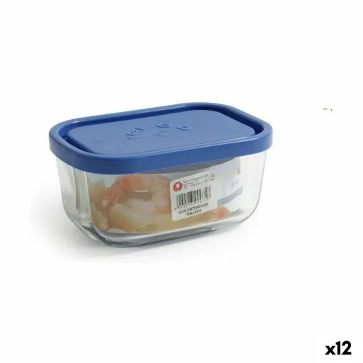 Lancheira Borgonovo Azul Retangular 400 ml 13,5 x 9,5 x 6,5 cm (12 Unidades)