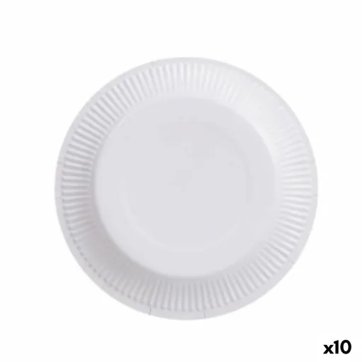 Conjunto de Pratos Algon Descartáveis Branco Cartão 18 cm (10 Unidades)