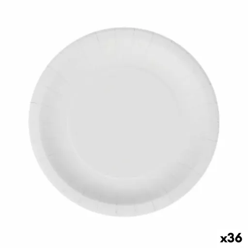 Conjunto de Pratos Algon Descartáveis Branco Cartão 20 cm (36 Unidades)