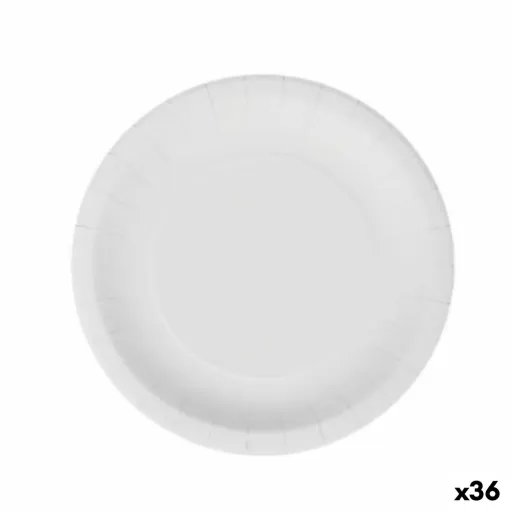 Conjunto de Pratos Algon Descartáveis Branco Cartão 20 cm (36 Unidades)