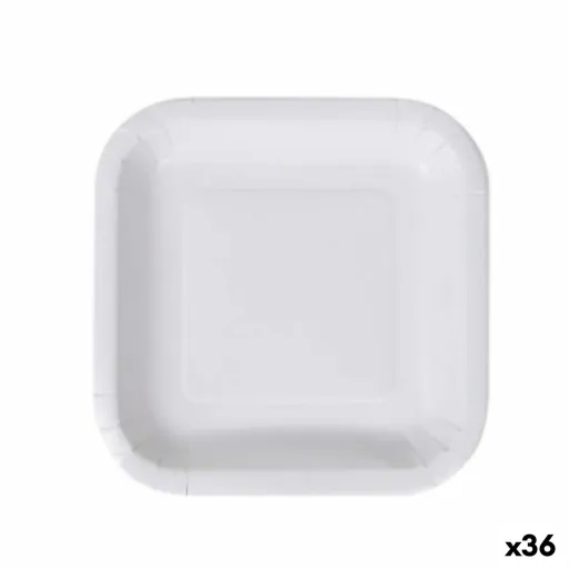 Conjunto de Pratos Algon Descartáveis Branco Cartão 20 cm (36 Unidades)