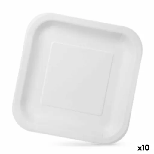 Conjunto de Pratos Algon Descartáveis Branco Cartão 23 x 23 x 1,5 cm (10 Unidades)